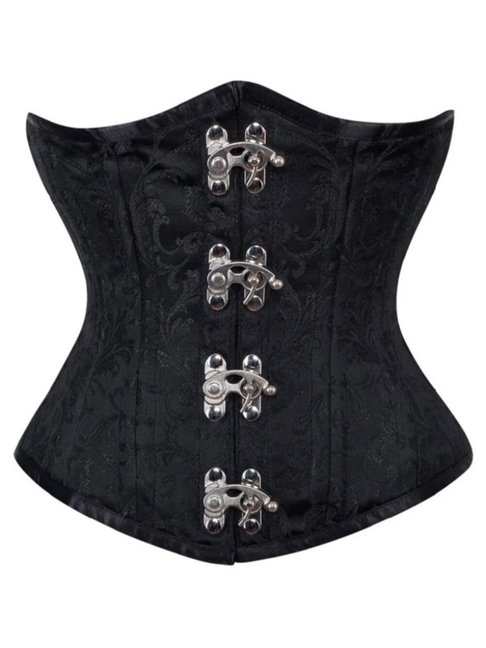 Black Brocade Underbust Waist Training Corset